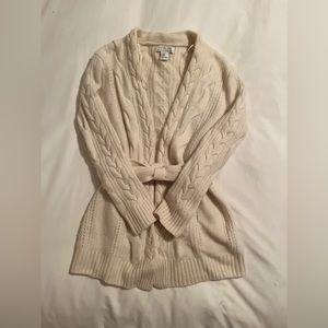 Rachel Zoe Belted Cable Knit Sweater